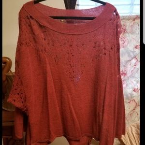 Free People Red Sweater